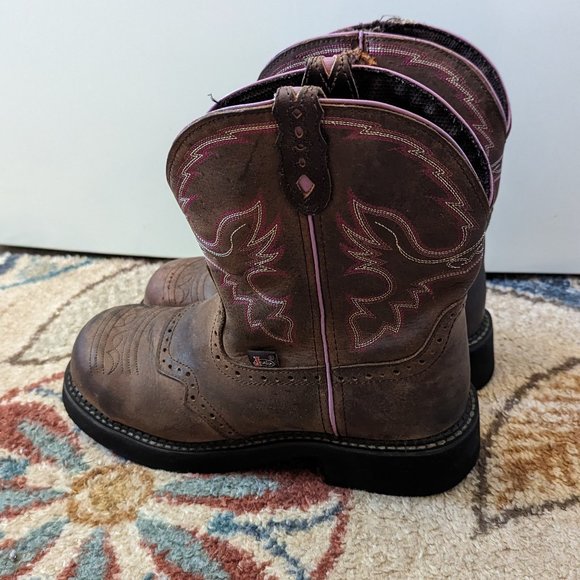 Justin Gypsy Steel Toe leather boots - Picture 1 of 4